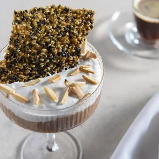 a dessert in a dessert dish