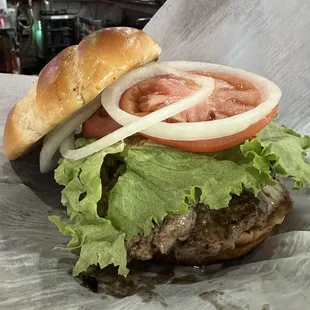 That's a lot of burger for the money.   Very good, but the beef could have been seasoned a little more thoroughly.