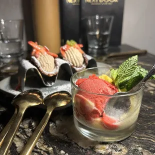 Florentina Tacos and Sorbet