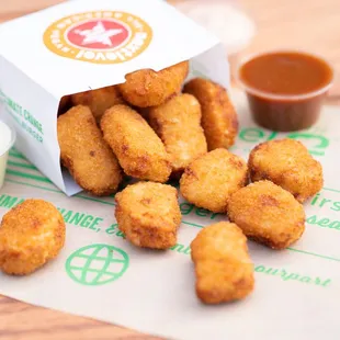 fried tater tots and dipping sauce