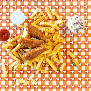a plate of french fries and ketchup