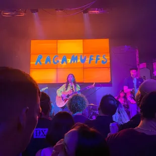 a band performing at a concert