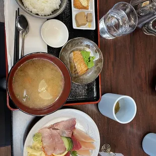 a tray of food on a table