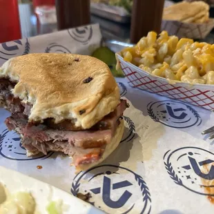 Smoked brisket sandwich