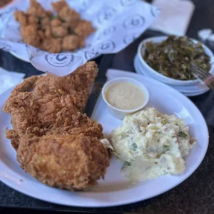 Southern fried chicken meal