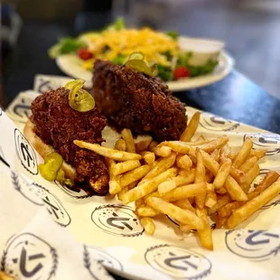 Nashville hot chicken plate.