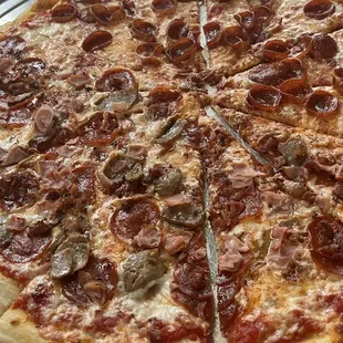 Meat lovers and pepperoni