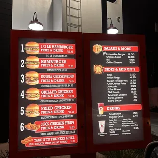 Menu prices