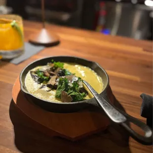 Black truffle wild mushroom polenta