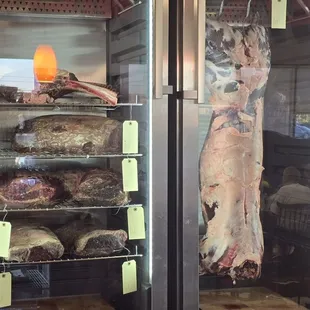 Meat being dry aged