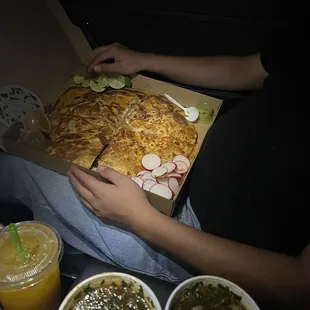 Pizza birria and a good price could easily feed 2-3 people or in this case just me, myself and I.