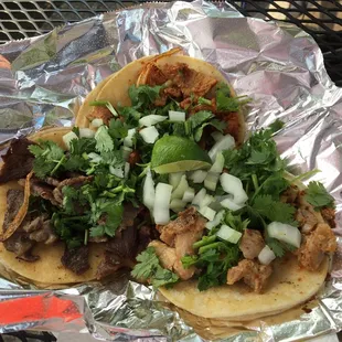 All 3 of their meat taco options