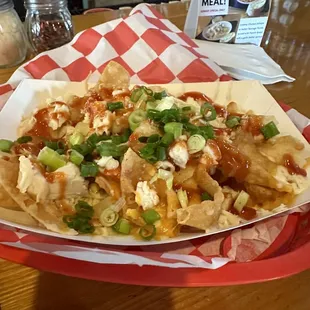 Asian chicken wonton nachos