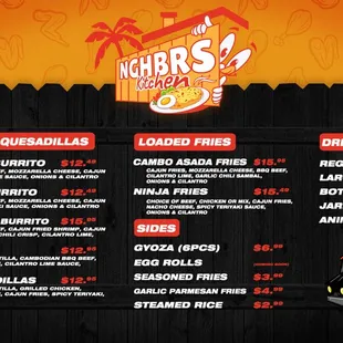 menu, pizza