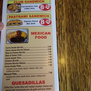Sandwiches/mexican food