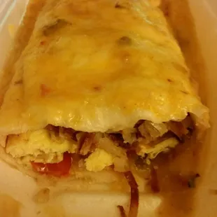 Inside breakfast burrito... sooo good!!!