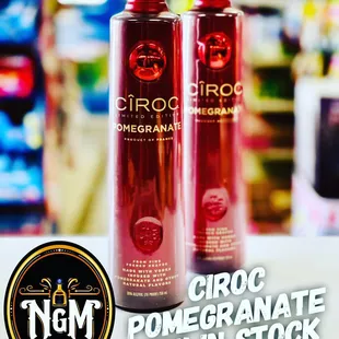 two bottles of croc pomegranate now in stock