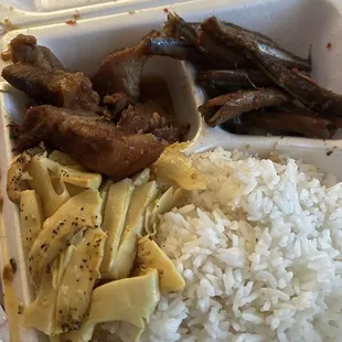 a tray of food