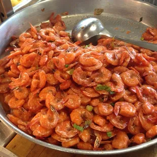 Caramelized shrimps.