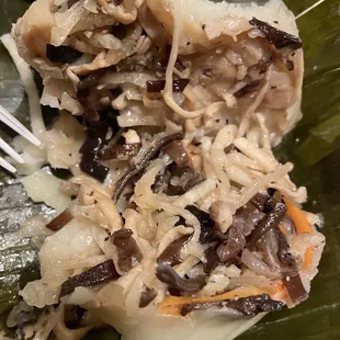 Banh gio inside. All good mushrooms! 2/$5