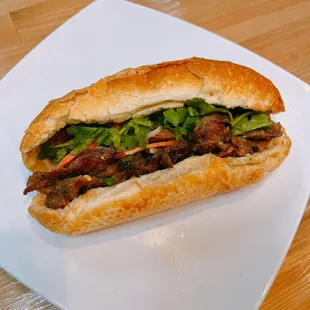 Grilled pork sandwich