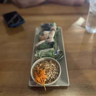 Spring rolls with peanut sauce
