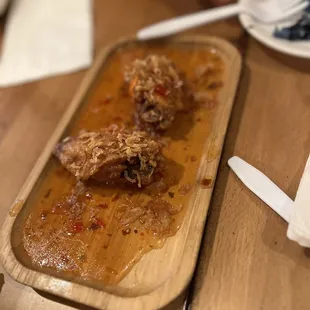 Chicken wings after we already devoured most of them!