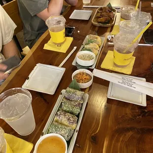 From bottom: August Rolls, Tropical Rolls &amp; Nuoc Mam Wings