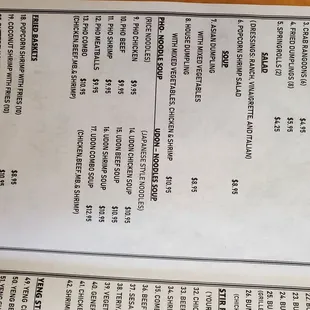 1st page take out menu