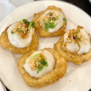 a plate of appetizers