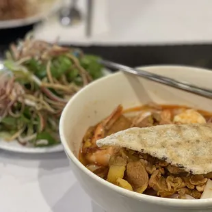 Item 16 on the Menu - Spicy white noodle with Pork and Shrimps - alright but not wow!