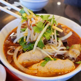 Spicy beef soup (bún bò Huế đặc biệt) $14
