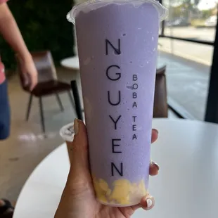 Taro slush with pudding