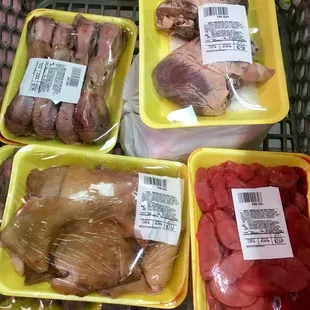 All the weird parts pork nose and uterus.