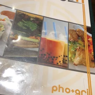 a menu on a table