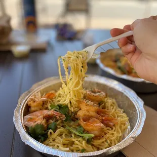 Garlic Noodles with Shrimp