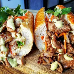 Chicken and pork sandwich