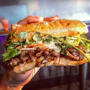 Bulgogi rib eye sandwich