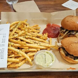 $14 for 2 sliders&amp;fried w/no drink is a bit expensive. The fried was ok but the sliders was too dried.