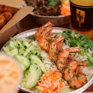 a variety of food and drinks