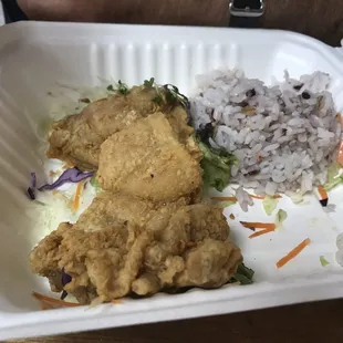 Fried chicken, salad all gone.