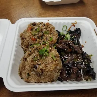 Boneless kalbi with local style fried rice