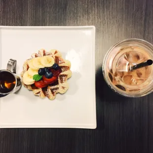 Top view of the best mochi waffles