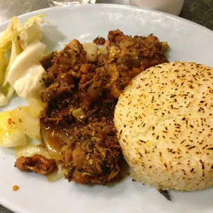 Spicy lemon grass chicken w crispy fried rice