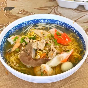 a bowl of noodle soup