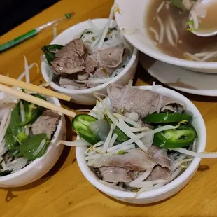 Beef pho, thin broth, underseasoned