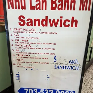 Price is now $7 per sandwich