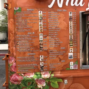 The menu