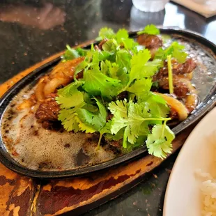 a platter of food on a table