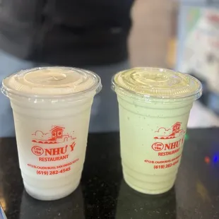 Coconut Shake and Avocado Shake